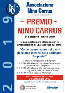 Quinta Edizione del “Premio Nino Carrus 2019